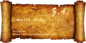 Zabolai Alda névjegykártya
